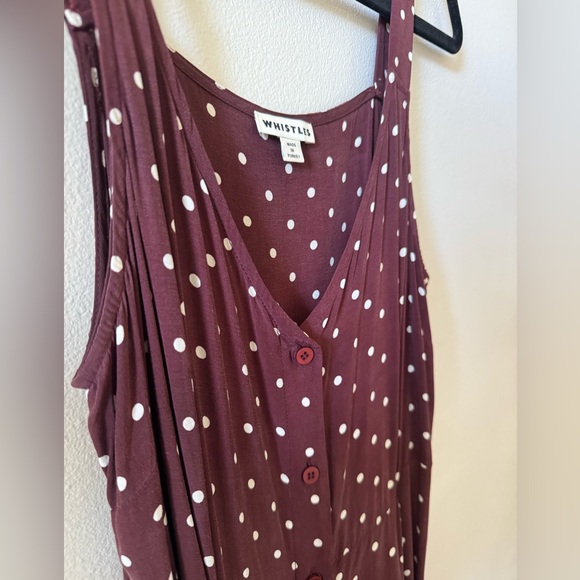 Whistles UK Burgundy Polka Dot Maxi Dress Luxe 90s Vibe - Picture 14 of 14
